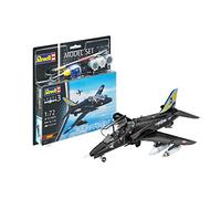 Revell Model Set 64970 BAe Hawk T.1 1:72 Scale Unbuilt/Unpainted Plastic Model Kit with Contacta Professional Glue, Paintbrush & Selected Aqua Color Paints