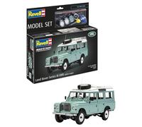 Revell Model Set 67047 Land Rover Series III LWB station wagon 1:24 Scale Unbuilt/Unpainted Plastic Model Kit with Contacta Professional Glue, Paintbrush & Selected Aqua Color Paints