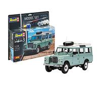 Revell Model Set 67047 Land Rover Series III LWB station wagon 1:24 Scale Unbuilt/Unpainted Plastic Model Kit with Contacta Professional Glue, Paintbrush & Selected Aqua Color Paints