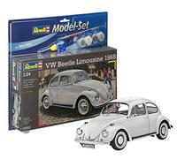 Revell Model Set 67083 VW Beetle Limousine 68 1:24 Scale Unbuilt/Unpainted Plastic Model Kit with Contacta Professional Glue, Paintbrush & Selected Aqua Color Paints