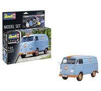 Revell Model Set 67726 VW T1 Panel Van (Gulf Decoration) 1:144 Scale Unbuilt,Unpainted Plastic Model Kit with Contacta Professional Glue, Paintbrush & Selected Aqua Color Paints