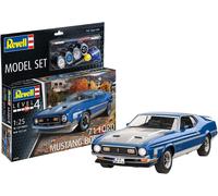 Revell Model Set 67699 71 Mustang Boss 351 1:25 Scale Unbuilt/Unpainted Plastic Model Kit with Contacta Professional Glue, Paintbrush & Selected Aqua Color Paints