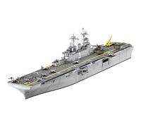 Revell Model Set 65178 US Navy Assault Carrier WASP Class 1:700 Scale Unbuilt/Unpainted Plastic Model Kit with Contacta Professional Glue, Paintbrush & Selected Aqua Color Paints
