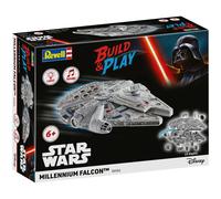 Revell 06566 Build & Play: Star Wars Millennium Falcon - With Authentic Lights & Sounds - 1:164 Scale Unbuilt Pre-coloured Click-Together Toy - 18 Parts - From 6 Years+