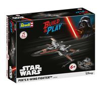 Revell 06564 Build & Play: Star Wars Poe's X-Wing Fighter - With Authentic Sounds - 1:78 Scale Unbuilt Pre-coloured Click-Together Toy - 18 Parts - From 6 Years+