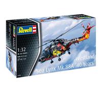 Revell 03806 Westland Sea Lynx MK.88 (40 Years Special Edition) 1:32 Scale Unbuilt/Unpainted Plastic Model Kit, Molded Color