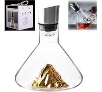 Revella Crystal Clear Wine Decanter, 1500ml With Aerator (Golden Mountain)