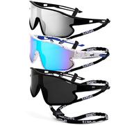 Revemo Baseball Sunglasses for Boys Girls 8-12 Years UV400 Sports Sunglasses for Pickleball Golf Running Fishing, Mercury, white, ice blue and grey, small size