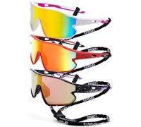 Revemo Baseball Sunglasses for Boys Girls 8-12 Years UV400 Sports Sunglasses for Pickleball Golf Running Fishing, Kumquat + Mercury Red + Purple Mercury, small size