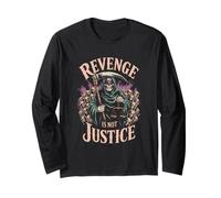Revenge is not Justice Grim Reaper Blindfolded Halloween Long Sleeve T-Shirt