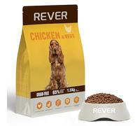REVER EA15 Grain-Free Complete Dry Dog Food with Fresh Chicken for Adult Dogs - 65% Animal Protein & Natural Nutrition to Support Digestion, Muscle Health & Energy, 1.5kg