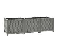 vidaXL Raised Bed Polypropylene Garden Planter 120x40x38 cm Light Grey (153295-19)