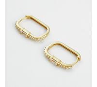 Revere 0.5 Micrron Gold Plated Sterling Silver Cubic Zirconia Huggies Earrings
