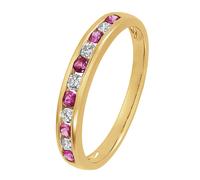 Revere 9ct Gold 0.15ct Diamond and Ruby Eternity Ring - S
