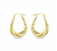 Revere 9ct Gold Bonded Sterling Silver Round Tapered Creole Earrings