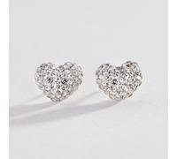 Revere 9ct Gold Crystal Heart Stud Earrings