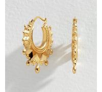 Revere 9ct Gold Plated Ornate Style Creole Hoop Earrings
