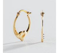 Revere 9ct Gold Reversible Crystal Heart Creole Earrings