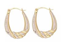 Revere 9ct Gold Two Tone Twist Creole Hoop Earrings