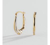 Revere 9ct Gold Two Tone Twist Creole Hoop Earrings
