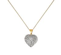 Revere 9ct Yellow Gold Crystal Dome Heart Pendant Necklace