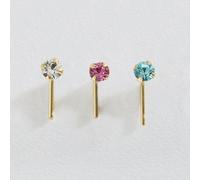Revere 9ct Yellow Gold Crystal Nose Stud - Set of 3