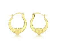 Revere 9ct Yellow Gold Heart Creole Earrings