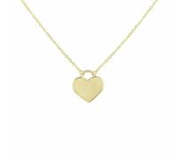 Revere 9ct Yellow Gold Heart Drop Engravable Necklace