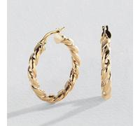 Revere 9ct Yellow Gold Twisted Hoop Earrings