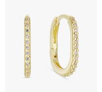 Revere Gold Plated Silver Cubic Zirconia Oval Hoop Earrings