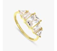 Revere Gold Plated Silver Radiant Trillion Ring - Medium