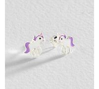 Revere Kid's Sterling Silver Enamel Unicorn Stud Earrings