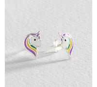 Revere Kid's Sterling Silver Rainbow Unicorn Stud Earrings
