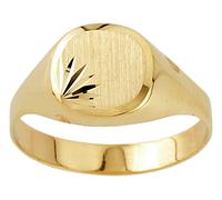 Revere Mens 9ct Yellow Gold Plain Signet Ring - Q