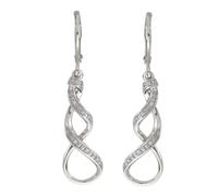 Revere Sterling Silver 0.04ct tw Diamond Twist Drop Earrings