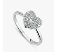 Revere Sterling Silver Cubic Zirconia Pave Heart Ring- Large