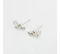 Revere Sterling Silver Cubic Zirconia Stones Climber Stud Earrings
