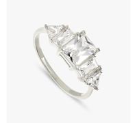 Revere Sterling Silver Cubic Zirconia Trillion Ring - Small