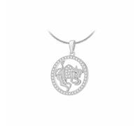 Revere Sterling Silver Rhodium Plated Taurus Zodiac Pendant Necklace