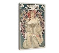 Reverie by Alphonse Mucha Poster for Room Aesthetics Canvas Wall Art Poster And Print Frame 12x18inch