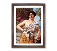Reverie By John William Godward Classic Painting Framed Wall Art Print, Ready to Hang Picture for Living Room Bedroom Home Office Décor, Walnut A2 (64 x 46 cm)