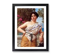 Reverie By John William Godward Classic Painting Framed Wall Art Print, Ready to Hang Picture for Living Room Bedroom Home Office Décor, Black A4 (34 x 25 cm)