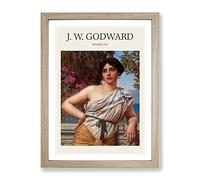 Reverie By John William Godward Exhibition Museum Painting Framed Wall Art Print, Ready to Hang Picture for Living Room Bedroom Home Office Décor, Oak A2 (64 x 46 cm)