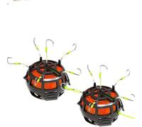 Reverse Bottom Bait Cage Fishing Hook - 360°Anti-Snag Spring Feeder Rig Self-Rotating Bottom Bait System for Carp/Catfish/Tilapia | Powder & Pellet Compatible (1, 8#)