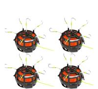 Reverse Bottom Bait Cage Fishing Hook - 360°Anti-Snag Spring Feeder Rig Self-Rotating Bottom Bait System for Carp/Catfish/Tilapia | Powder & Pellet Compatible (4, 6#)