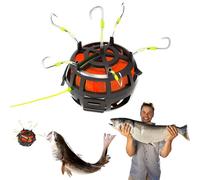 Reverse Bottom Bait Cage Fishing Hook, Spring Bait Cage Trap Fishing Hooks, 6-Hooks Carp Feeder Rig, 360° Rotating Bait Cages - Quick Fish Luring,Thicker Reverse Bottom Rig for Carp/Catfish (NO.8)