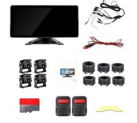Reverse Camera 10.36" 4CH Smart Blind Spot Radar fits for Truck Bus Car DVR Recorder Monitor With 4 Pcs AHD1080P Infrared Night Vision Camera (Size : Only DVR Monitor)(Monitor add 4 Camera)