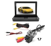 Reverse Camera 4.3/5 Inch Tft LCD Hd Monitor Display Two-Way Av Input Reversing Rearview Backup Camera Foldable Display Car Multimedia Screen Parking Camera(Only 4.3Inch Monitor)(5Inch B)