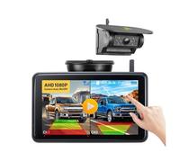 Reverse Camera 7 Inch Wireless Solar Powered Energy Magnet Rear Backup Camera DVR Record AHD Monitor For Camper Truck Trailer(NO,7Inch add 1Cam)