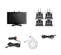 Reverse Camera Dual Antennas 10.1'' Wireless Car DVR Recorr 4CH Monitor Solar Energy IR Camera For Camper Truck RVs Trailer Bus Hitch(Monitor Add 4 Camera)